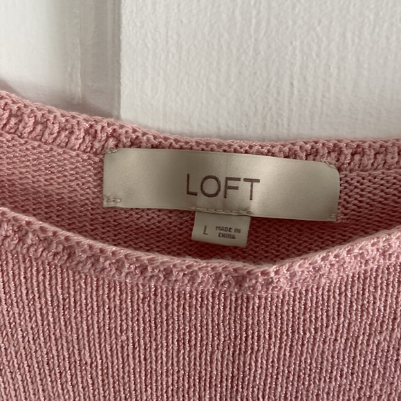 Light pink, delicate, crocheted like top from The Loft - Picture 2 of 5